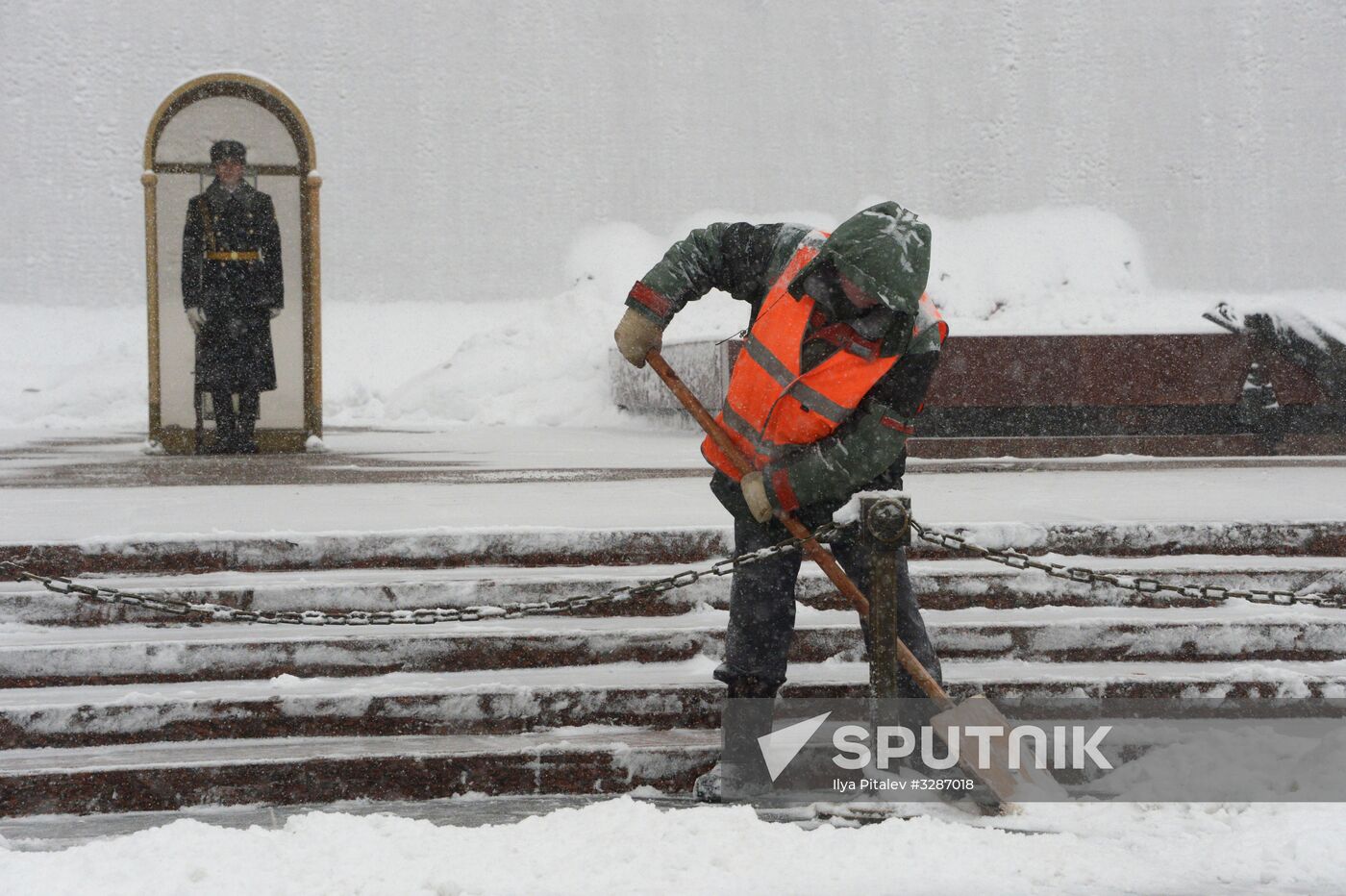 Snowfall in Moscow