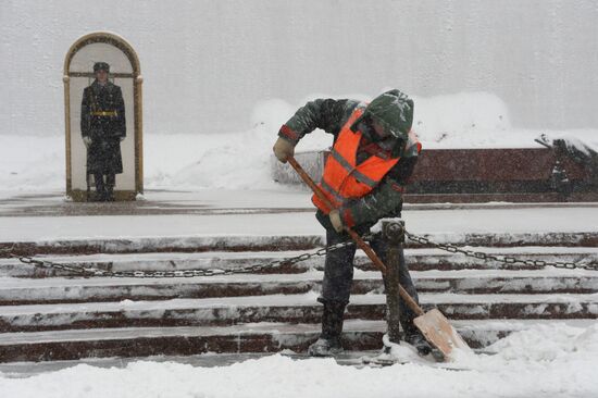 Snowfall in Moscow