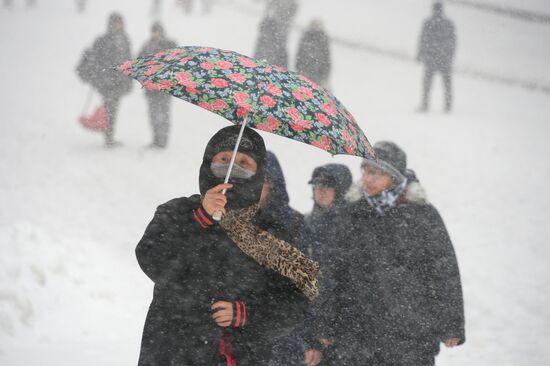 Snowfall in Moscow
