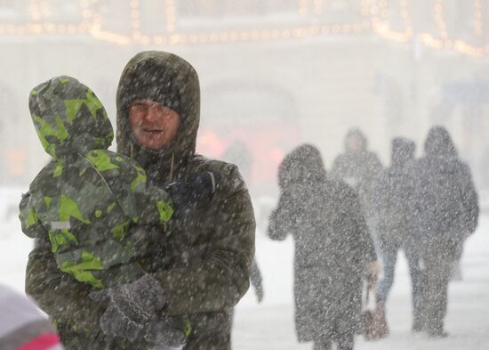 Snowfall in Moscow