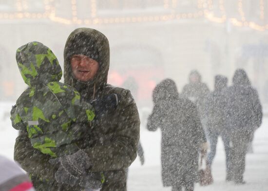 Snowfall in Moscow