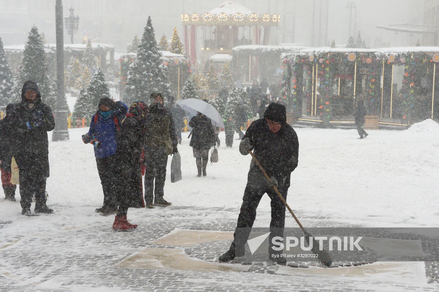 Snowfall in Moscow