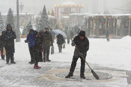 Snowfall in Moscow
