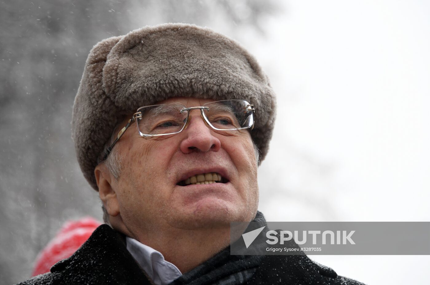 Presidential candidate Vladimir Zhirinovsky takes part in Moscow Ski Run 2018 competition