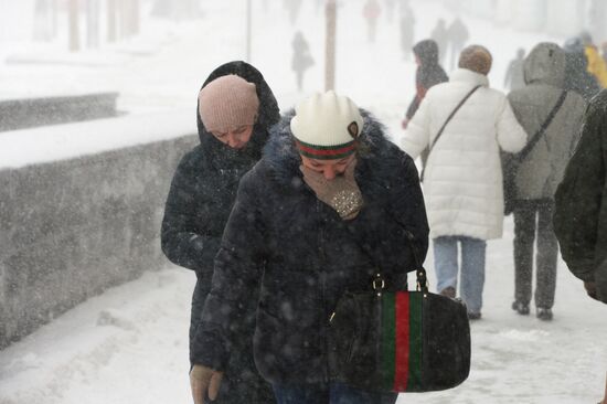Snowfall in Moscow