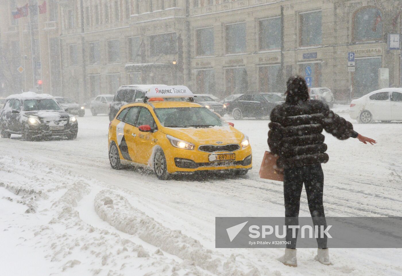 Snowfall in Moscow