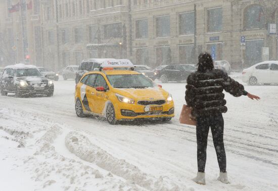 Snowfall in Moscow