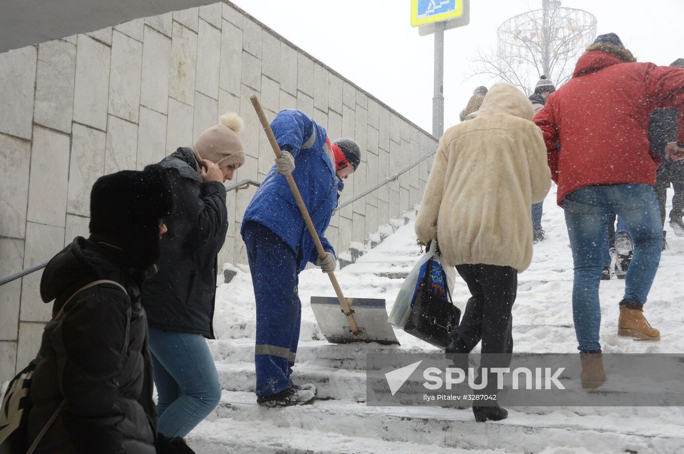 Snowfall in Moscow