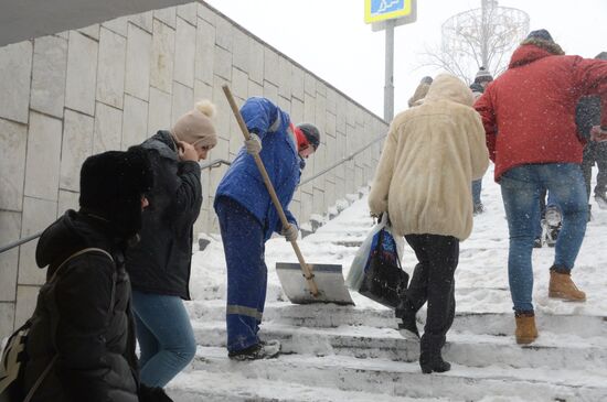 Snowfall in Moscow