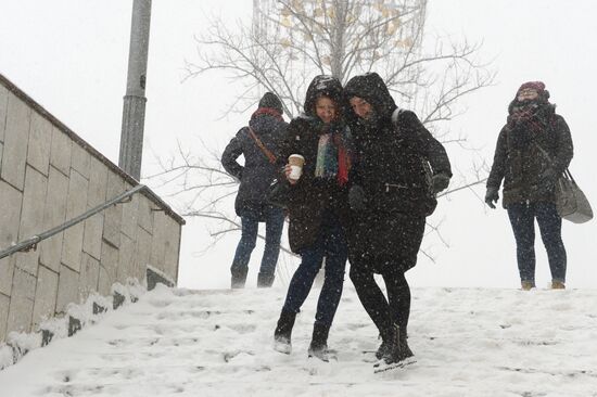 Snowfall in Moscow