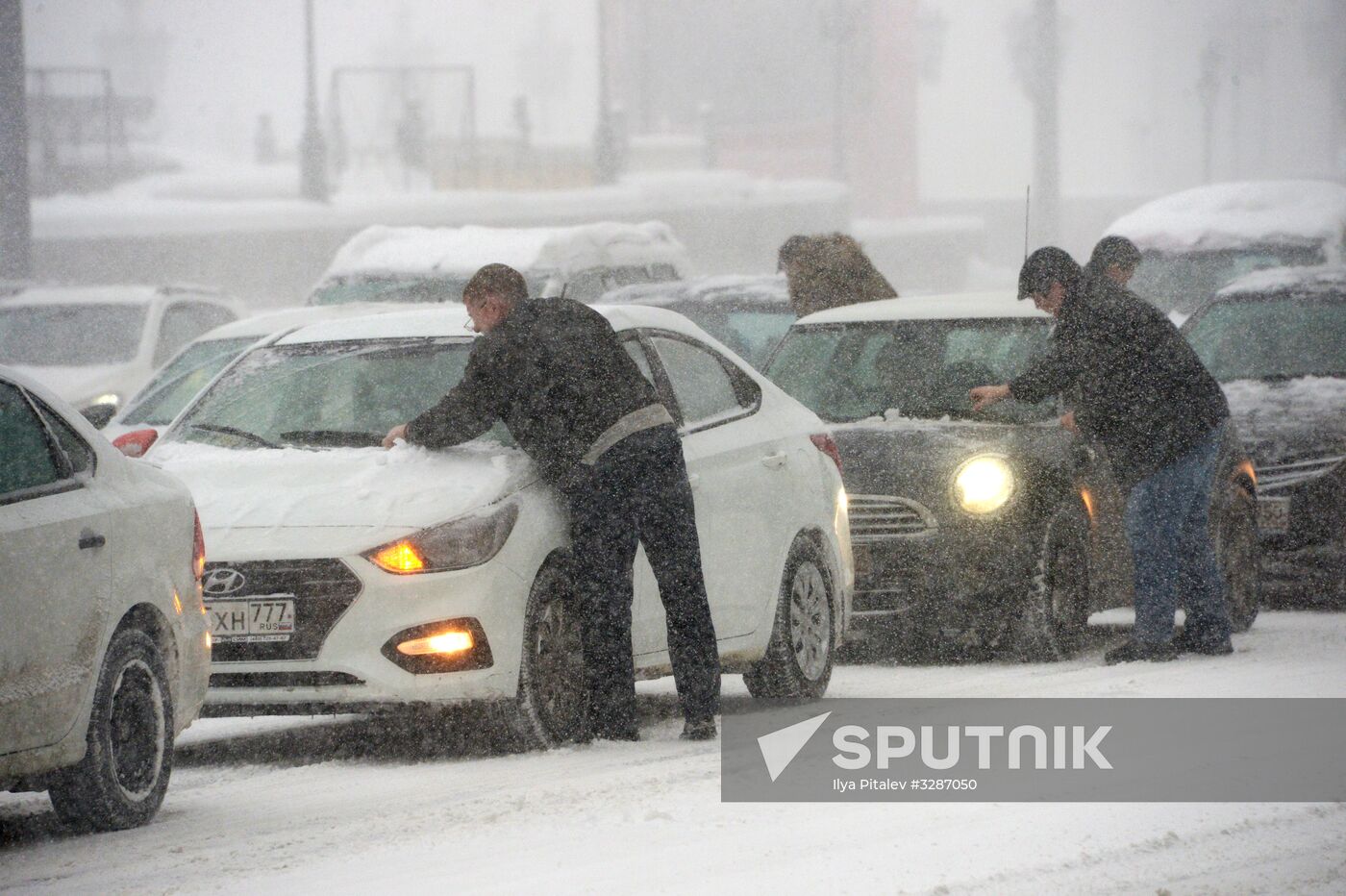 Snowfall in Moscow