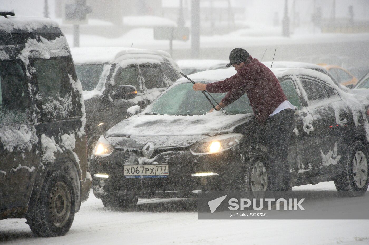 Snowfall in Moscow