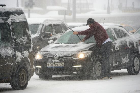 Snowfall in Moscow