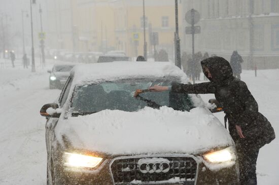 Snowfall in Moscow