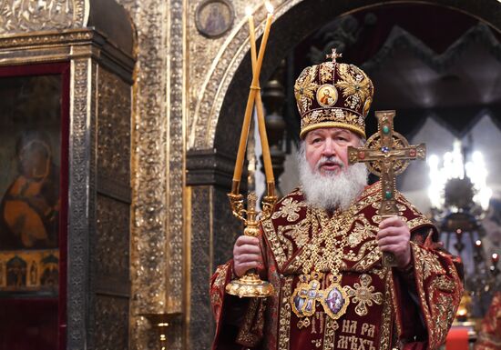 Patriarch Kirill of Moscow and All Russia carries out farewell service for Russian Olympic national team