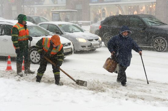 Snowfall in Moscow