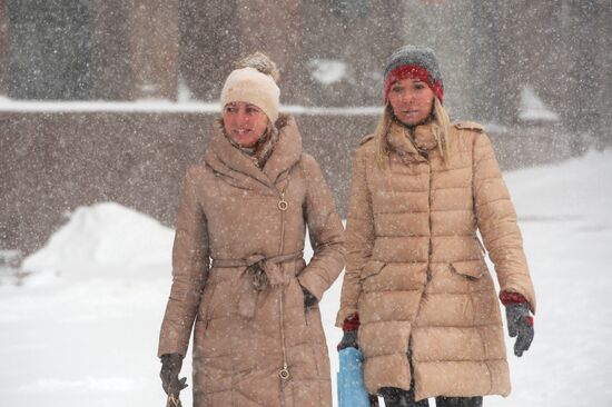 Snowfall in Moscow