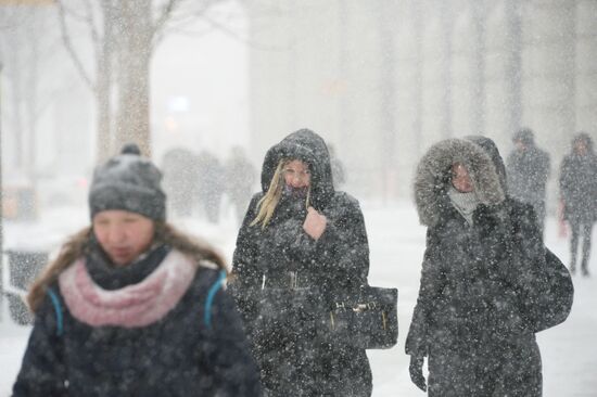 Snowfall in Moscow