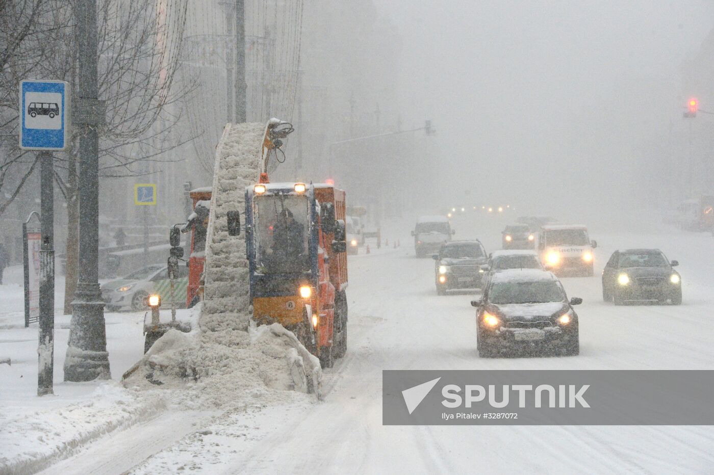 Snowfall in Moscow