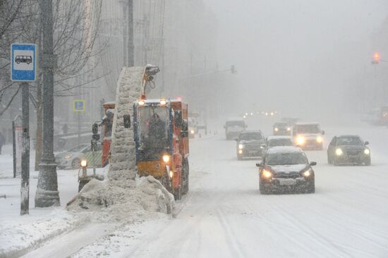 Snowfall in Moscow