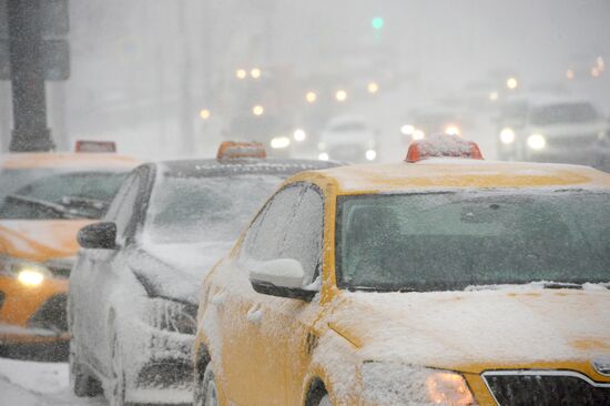 Snowfall in Moscow