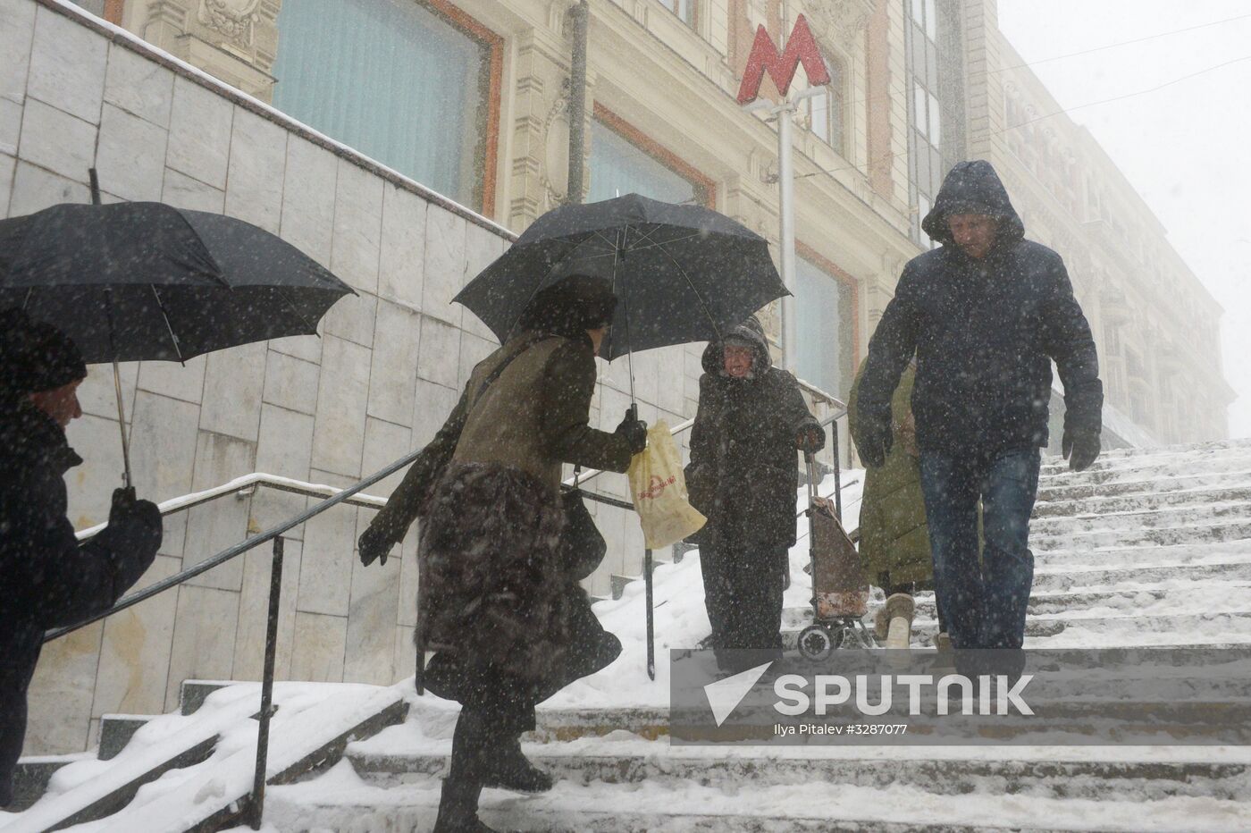 Snowfall in Moscow