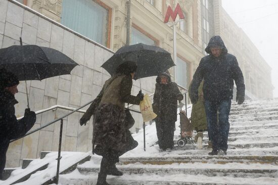 Snowfall in Moscow