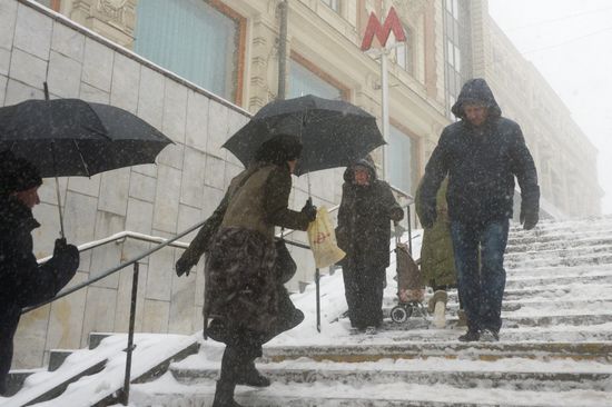 Snowfall in Moscow