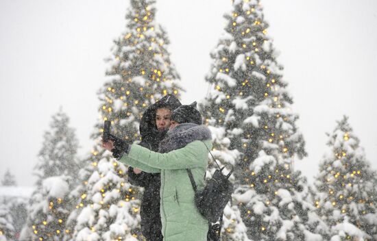 Snowfall in Moscow