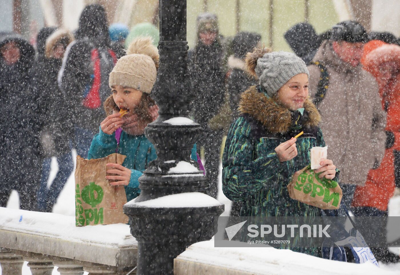 Snowfall in Moscow