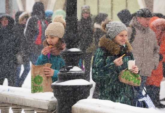 Snowfall in Moscow