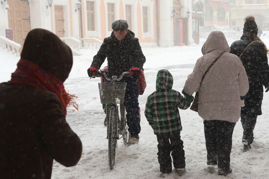 Snowfall in Moscow