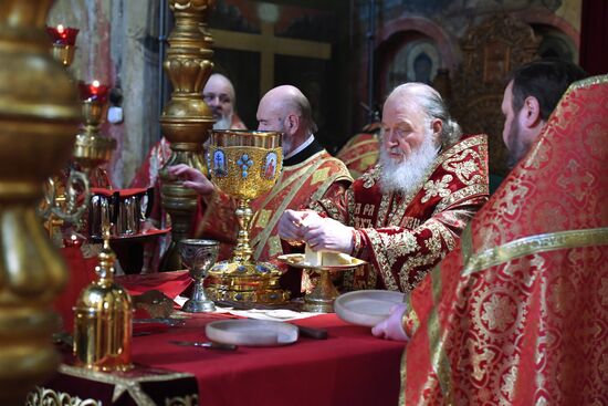 Patriarch Kirill of Moscow and All Russia carries out farewell service for Russian Olympic national team