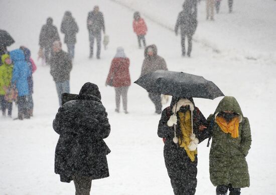 Snowfall in Moscow