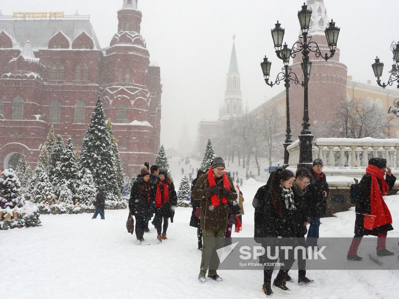 Snowfall in Moscow