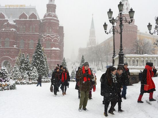 Snowfall in Moscow