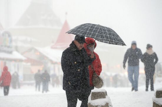 Snowfall in Moscow