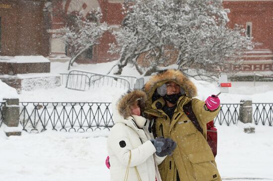 Snowfall in Moscow