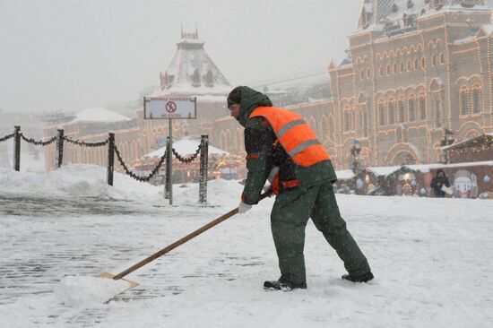 Snowfall in Moscow