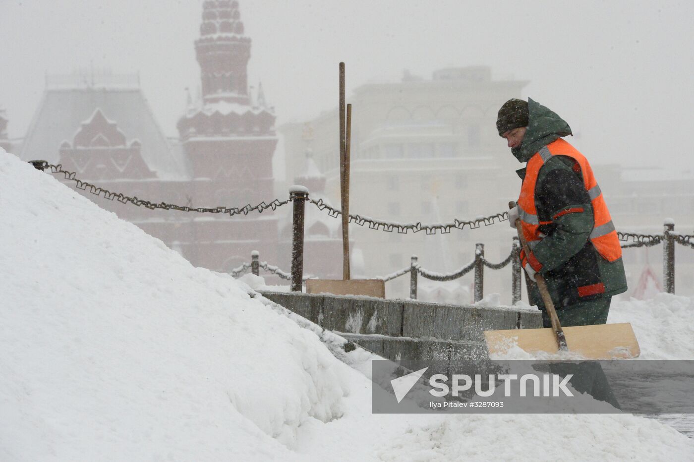 Snowfall in Moscow