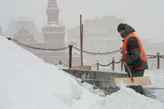 Snowfall in Moscow