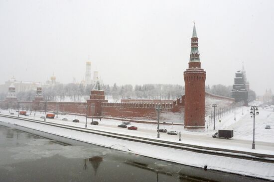 Snowfall in Moscow