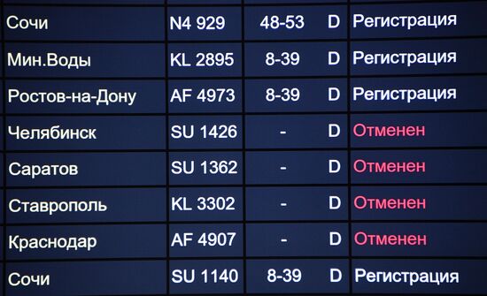Flight delays in Sheremetyevo Airport