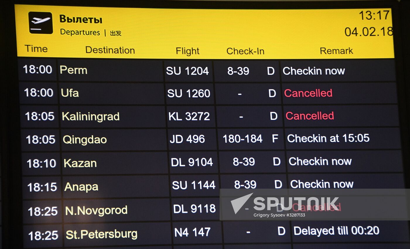 Flight delays in Sheremetyevo Airport