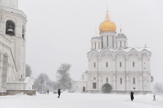 Snowfall in Moscow