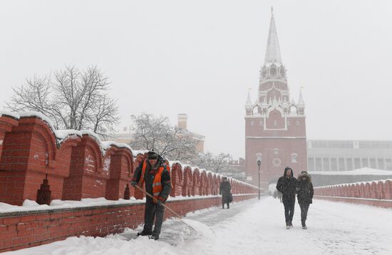 Snowfall in Moscow