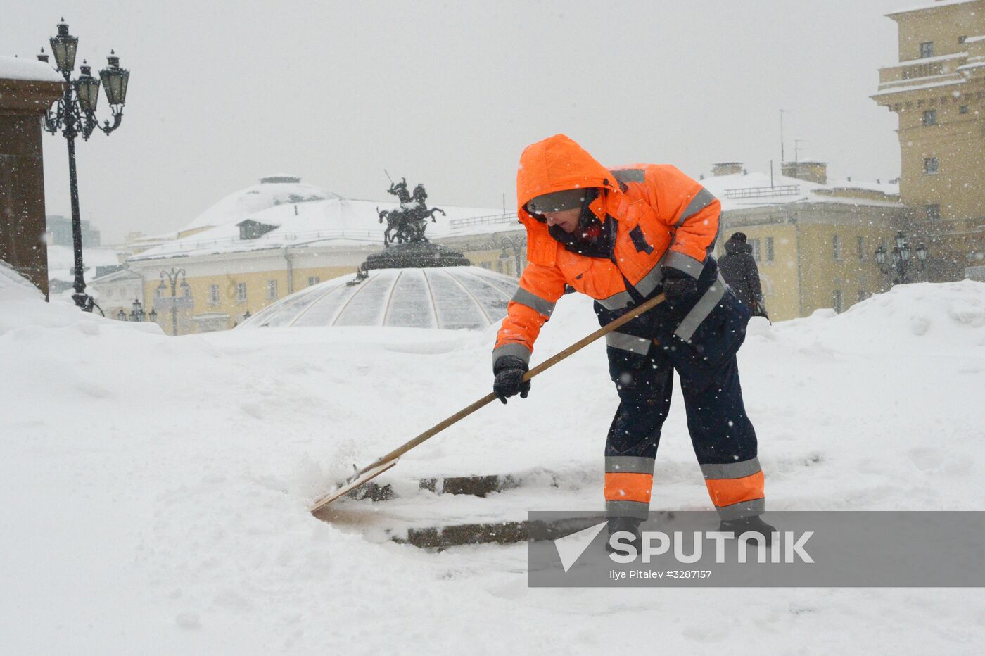 Snowfall in Moscow