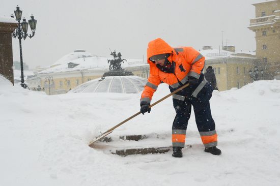 Snowfall in Moscow