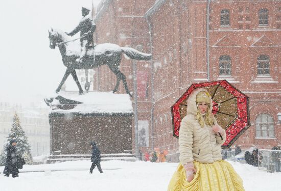 Snowfall in Moscow