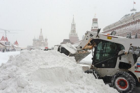 Snowfall in Moscow